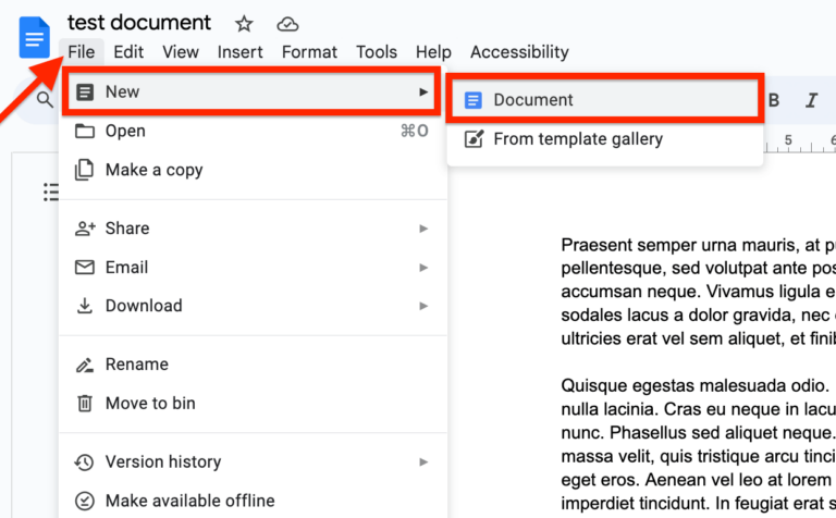 how to move to new page in google docs