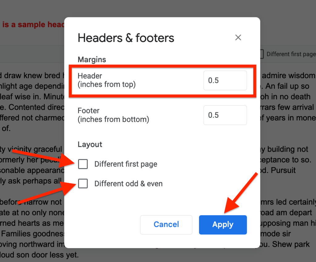 adjust header format