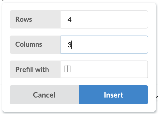 add rows and columns size